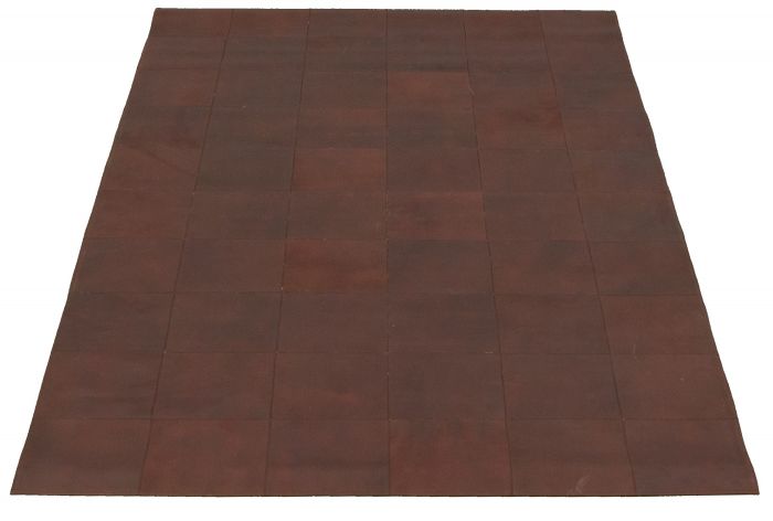 Argentina Cowhide Patchwork 5'0" x 7'11" Handmade Leather Rug 