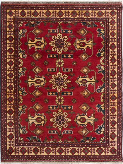 Afghan Finest Kargahi 4'11" x 6'2" Hand-knotted Wool Rug 