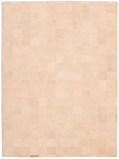 Argentina Cowhide Patchwork 7'10" x 10'10" Handmade Leather Rug 