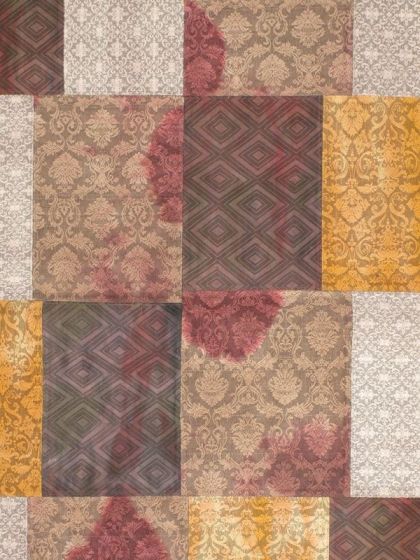 Indian Collage 4'8" x 6'7" Flat-Weave Viscose Dhurrie 