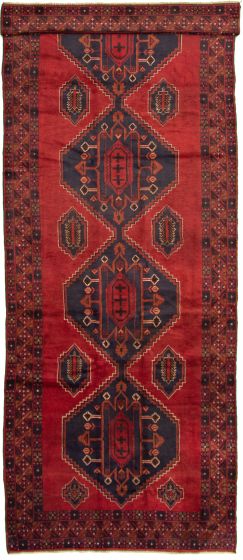 Afghan Teimani 4'8" x 13'0" Hand-knotted Wool Rug 