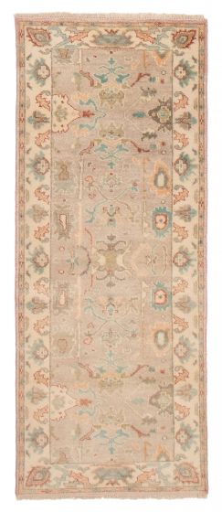 Indian Modern Oushak 2'11" x 7'9" Hand-knotted Wool Runner Rug 