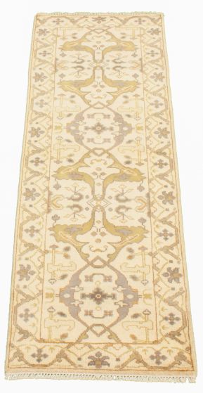 Indian Royal Oushak 2'7" x 7'11" Hand-knotted Wool Rug 