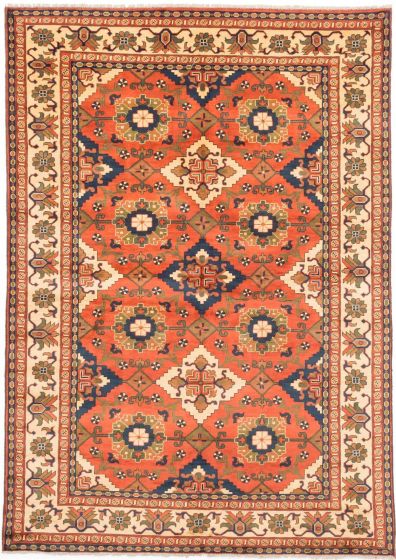 Afghan Finest Kargahi 6'10" x 9'9" Hand-knotted Wool Rug 