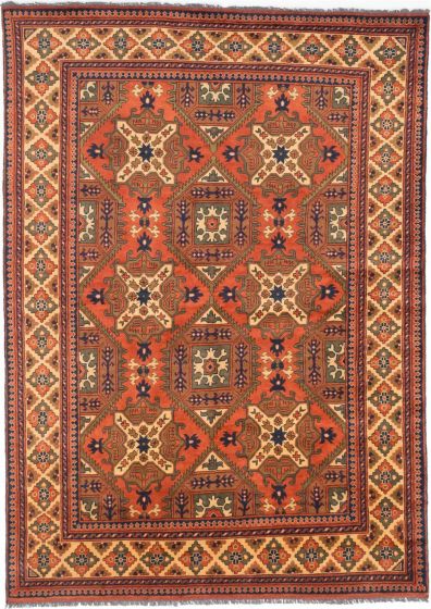 Afghan Finest Kargahi 6'9" x 9'4" Hand-knotted Wool Rug 