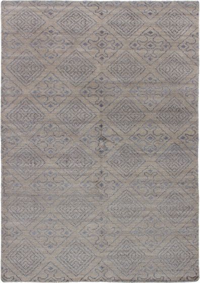 Indian La Seda 5'2" x 7'5" Hand-knotted Wool & Silk Rug 
