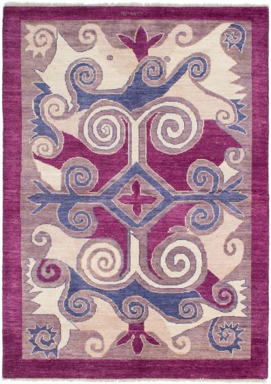 Indian Shalimar 6'3" x 8'10" Hand-knotted Wool Rug 