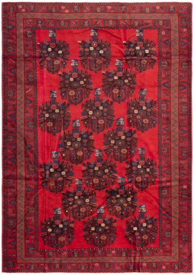 Afghan Finest Rizbaft 6'10" x 9'11" Hand-knotted Wool Rug 