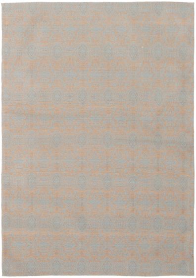 Indian Collage 4'9" x 6'9" Handmade Chenille Rug 