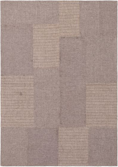 Indian Collage 4'7" x 6'7" Handmade Chenille Rug 