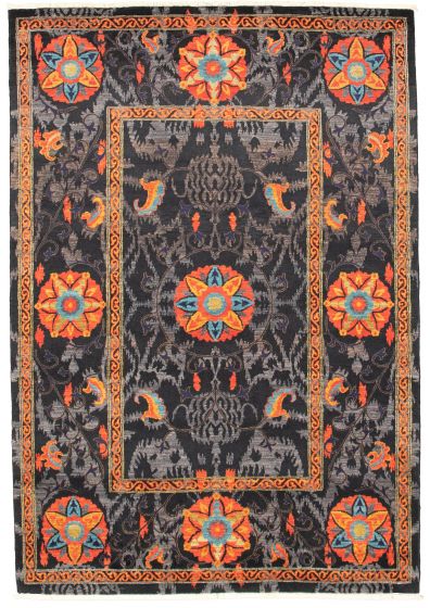 Pakistani Lahore Finest Collection 6'1" x 8'7" Hand-knotted Wool Rug 