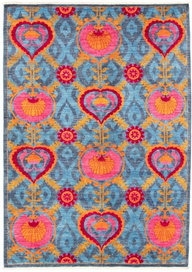 Pakistani Lahore Finest Collection 7'10" x 10'4" Hand-knotted Wool Rug 