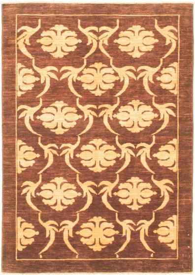 Pakistani Peshawar Ziegler 4'0" x 5'10" Hand-knotted Wool Rug 