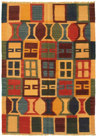 Turkish Sundance 4'3" x 6'2" Flat-Weave Wool Kilim 