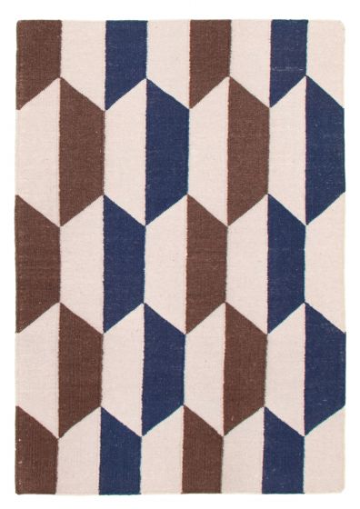 Indian Nevada 4'1" x 5'11" Flat-Weave Wool Kilim 
