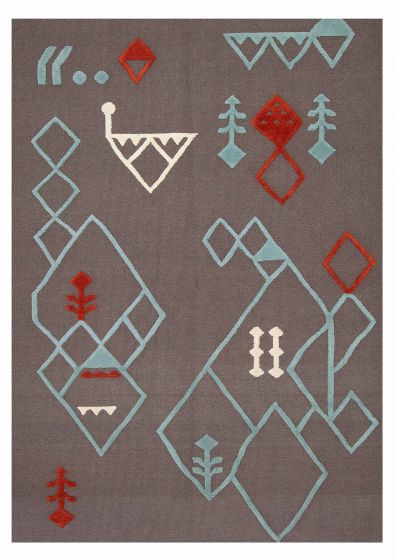 Indian Marrakech 5'4" x 7'6" Flat-Weave Wool Kilim 