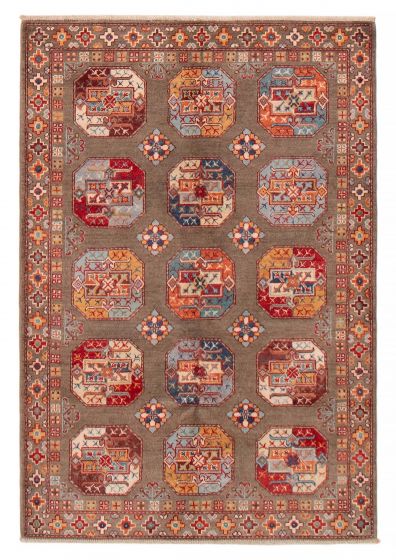 Afghan Uzbek Ghazni 4'0" x 5'9" Hand-knotted Wool Rug 