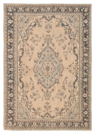 Turkish Antalya Vintage 6'8" x 9'4" Hand-knotted Wool Rug 