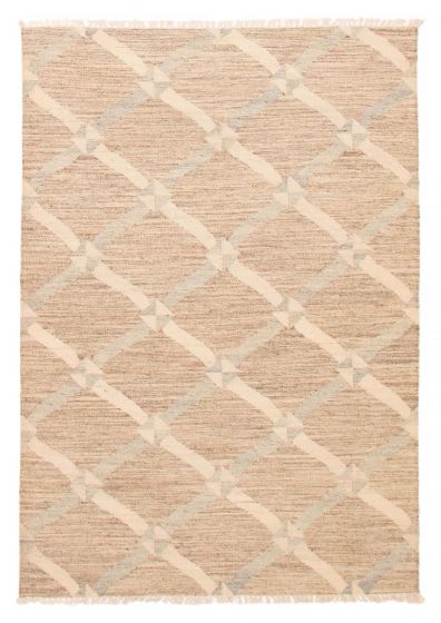 Turkish Ankara 5'3" x 7'10" Flat-Weave Wool Kilim 