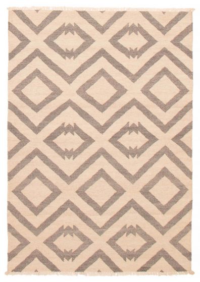 Turkish Ankara 5'0" x 7'8" Flat-Weave Wool Kilim 