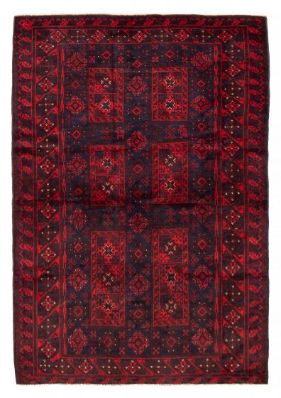 Afghan Teimani 4'6" x 6'8" Hand-knotted Wool Rug 