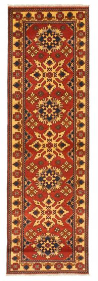 Afghan Finest Kargahi 2'9" x 9'5" Hand-knotted Wool Rug 