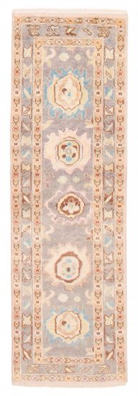Indian Modern Oushak 2'5" x 7'9" Hand-knotted Wool Runner Rug 