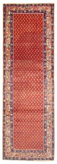 Persian Style 3'4" x 10'2" Hand-knotted Wool Runner Rug 