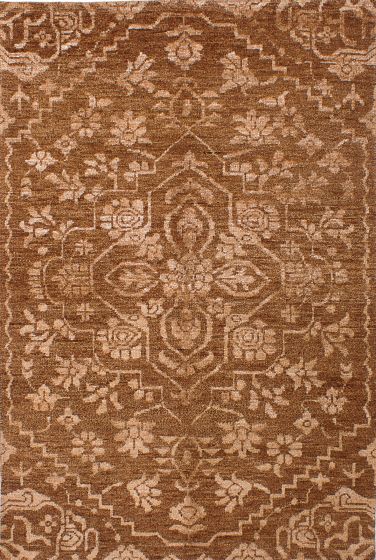 Indian La Seda 5'11" x 9'0" Hand-knotted Silk, Wool Rug 