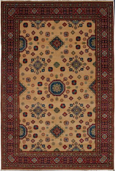 Afghan Finest Gazni 6'6" x 9'9" Hand-knotted Wool Cream Rug