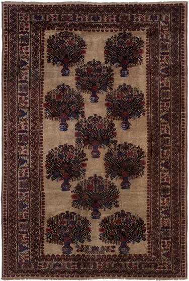 Afghan Finest Rizbaft 6'5" x 9'9" Hand-knotted Wool Rug 