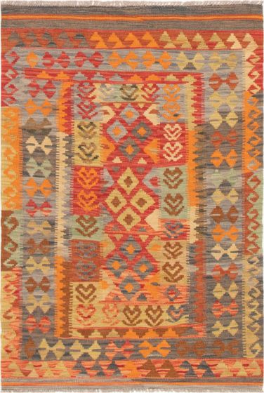 Turkish Kashkoli FW 3'3" x 4'9" Flat-Weave Wool Kilim 