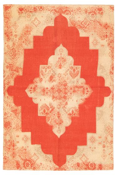Turkish Color Transition 4'11" x 7'8" Flat-Weave Cotton Kilim 
