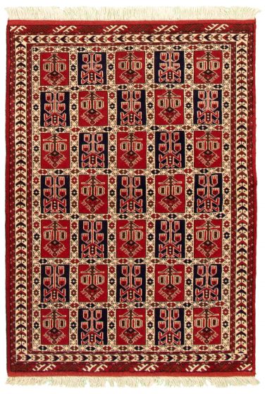 Turkmenistan Turkman 4'3" x 6'0" Hand-knotted Wool Rug 