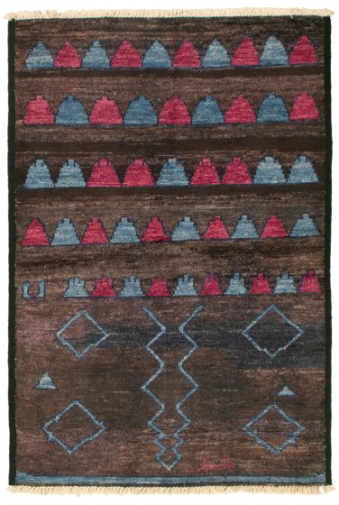 Indian Tangier 4'0" x 6'0" Hand-knotted Wool Rug 