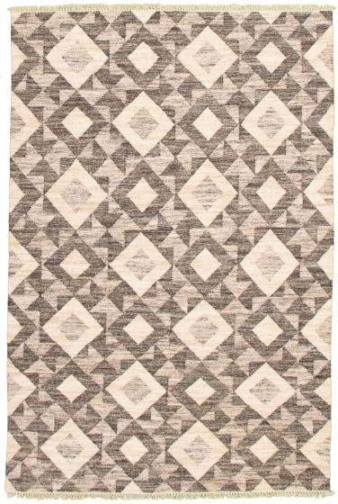 Turkish Old Style 6'4" x 9'4" Flat-Weave Wool Kilim 