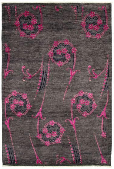 Pakistani Lahore Finest Collection 6'0" x 9'0" Hand-knotted Silk, Wool Rug 