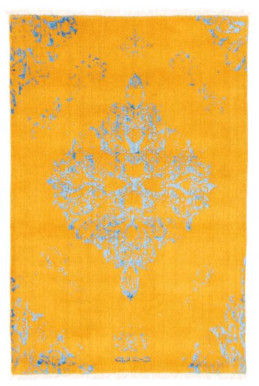 Tapis la seda 3'11" x 5'11" en laine & soie artificielle