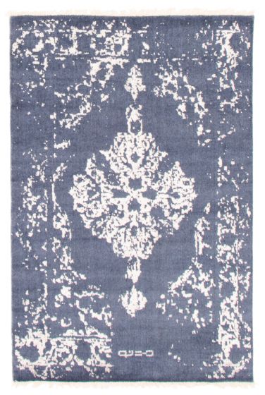 Tapis la seda 3'11" x 5'11" en laine & soie artificielle