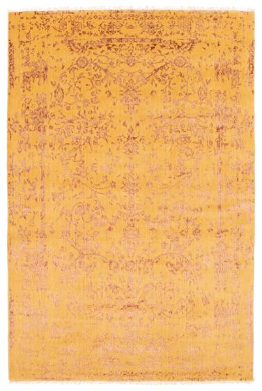 Indian La Seda 6'5" x 9'6" Hand-knotted Silk, Wool Rug 