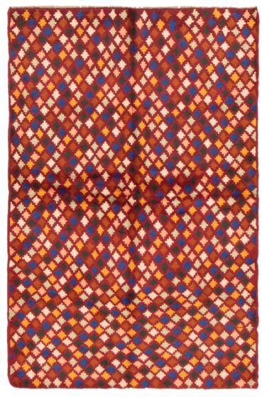 Afghan Baluch 3'11" x 5'10" Hand-knotted Wool Burgundy Rug