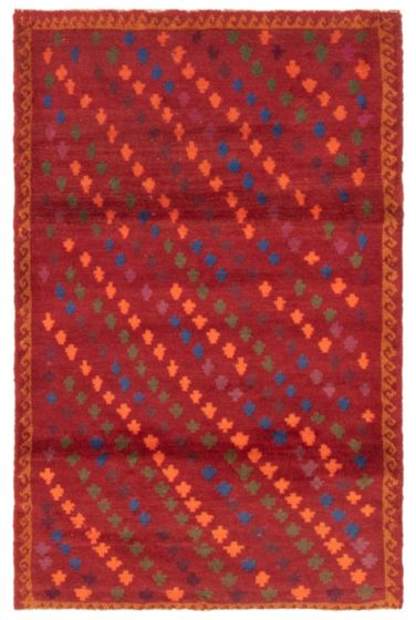 Afghan Baluch 2'11" x 4'8" Hand-knotted Wool Dark Red Rug