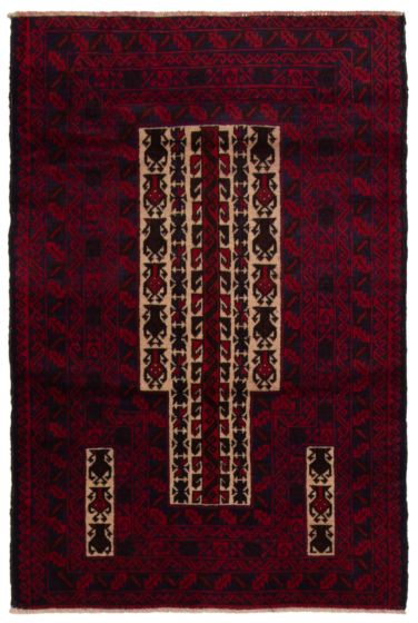 Afghan Teimani 2'11" x 4'5" Hand-knotted Wool Rug 