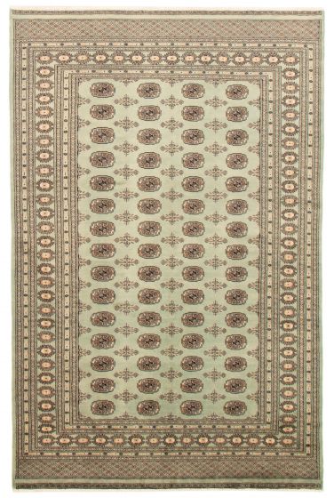 Pakistani Finest Peshawar Bokhara 6'6" x 10'0" Hand-knotted Wool Rug 