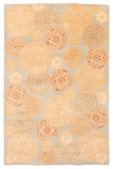 Indian Timeless 5'5" x 8'4" Hand Tufted Viscose, Wool Rug 