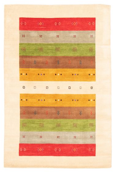 Indo Gabbeh 5'2" x 7'11" Hand Loomed Wool Rug 