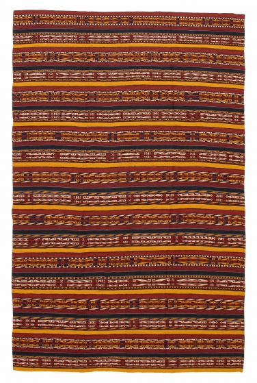 Turkish Boho 6'7" x 10'2" Flat-Weave Wool Kilim 