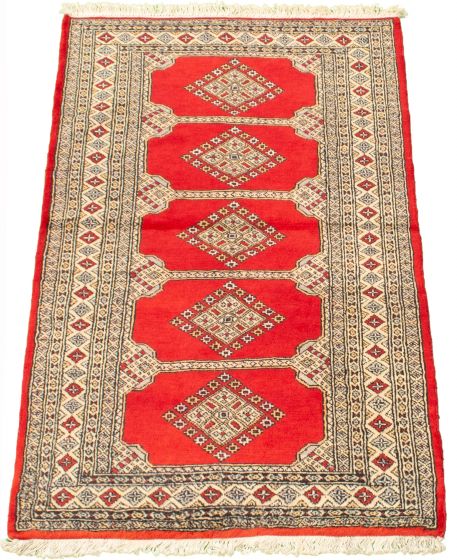 Pakistani Finest Peshawar Bokhara 3'2" x 5'4" Hand-knotted Wool Rug 