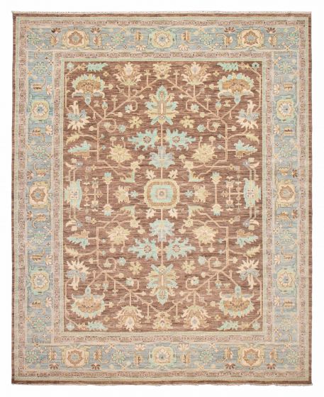Tapis oushak moderne 12'1" x 15'0" en laine