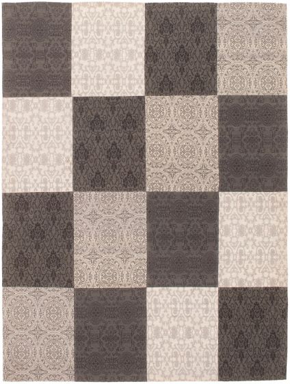 Indian Collage 5'8" x 7'7" Handmade Chenille Rug 